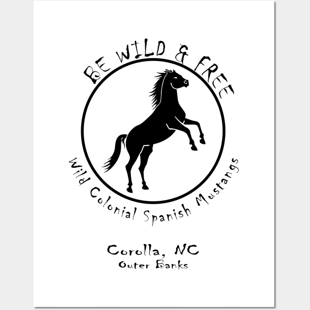 Wild Mustangs Outer Banks NC Wall Art by Funnin' Funny